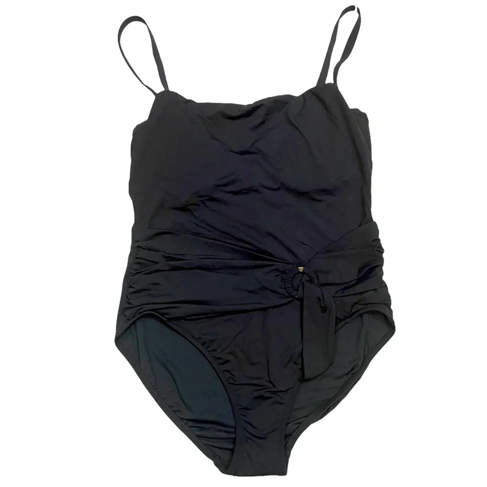 NWT! SEAFOLLY Black One Pice Adjustable Straps Swimsuit SIZE 10 - Picture 2 of 10